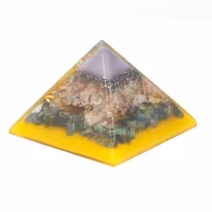 Lrg Organite Pyramid 70mm – Tree（gold base) | www.artisan-gifts.co.uk 1