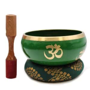 Lrg Tree of Life Singing Bowl Set- Green 14cm | www.artisan-gifts.co.uk 1