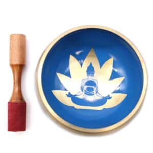 Lrg Yoga Moves Singing Bowl Set- White/Blue 14cm | www.artisan-gifts.co.uk 1