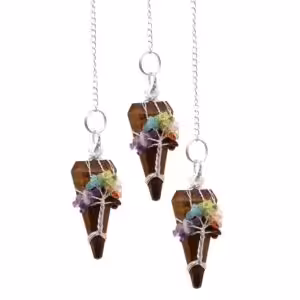 Magic Pendulum – Seven Chakra – Tigereye | www.artisan-gifts.co.uk 1