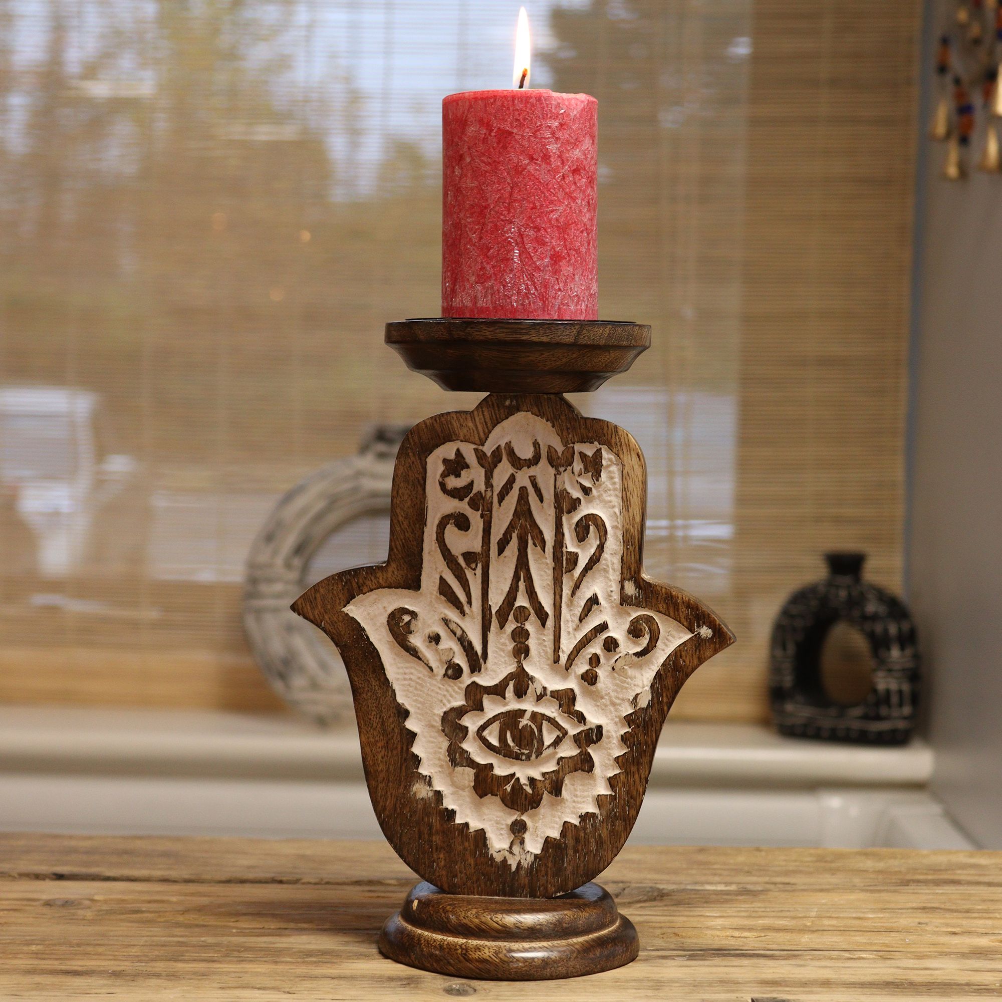 Mango Wood Candle Stand – Hamsa – Large | www.artisan-gifts.co.uk 6 Mango Wood Candle Stand – Hamsa – Large | www.artisan-gifts.co.uk 5