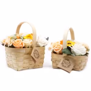 Medium Orange Bouquet in Wicker Basket | www.artisan-gifts.co.uk 1