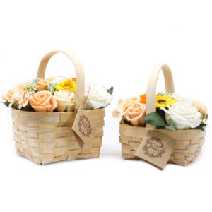 Medium Orange Bouquet in Wicker Basket | www.artisan-gifts.co.uk 1