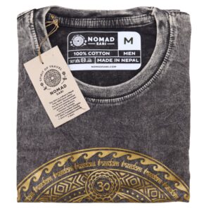 Medium Stone Washed T-Shirt – Chakra – Dark Grey | www.artisan-gifts.co.uk 1