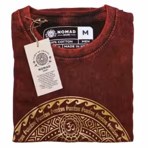 Medium Stone Washed T-Shirt – Chakra – Maroon | www.artisan-gifts.co.uk 1