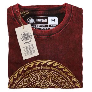Medium Stone Washed T-Shirt – Chakra – Maroon | www.artisan-gifts.co.uk 1