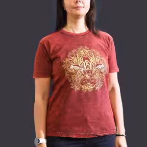 Medium Stone Washed T-Shirt – Hamsa – Maroon | www.artisan-gifts.co.uk 1