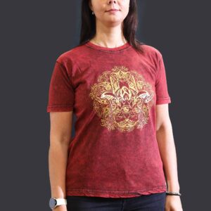 Medium Stone Washed T-Shirt – Hamsa – Maroon | www.artisan-gifts.co.uk 1