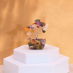 Mini Gemstone Tree on Orgonite Base – Multi Stones (15 stones) | www.artisan-gifts.co.uk 1