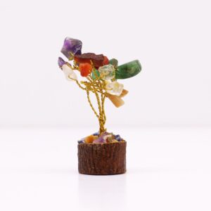Mini Gemstone Tree On Wood Base – Multi Stones (15 stones) | www.artisan-gifts.co.uk 1