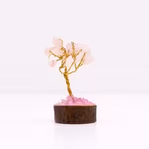Mini Gemstone Tree On Wood Base – Rose Quartz (15 stones) | www.artisan-gifts.co.uk 1