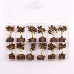 Mini Gemstone Tree On Wood Base – Tigereye (15 stones) | www.artisan-gifts.co.uk 1