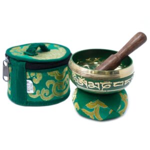 Mini Singing Bowl Gift Set – Green | www.artisan-gifts.co.uk 1