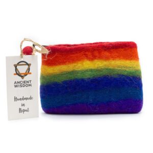 Natural Felt Zipper Pouch (asst) – Rainbow | www.artisan-gifts.co.uk 1