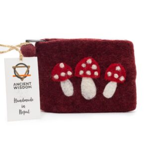 Natural Felt Zipper Pouch (asst) – Wild Mushrooms | www.artisan-gifts.co.uk 1