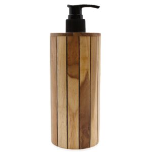 Natural Teakwood Soap Dispenser – Round | www.artisan-gifts.co.uk 1