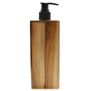 Natural Teakwood Soap Dispenser – Square | www.artisan-gifts.co.uk 1