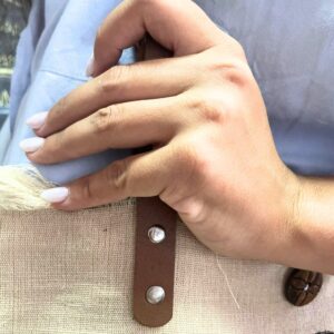 Natural Tote Bag Leather Handle – Buddha | www.artisan-gifts.co.uk 1