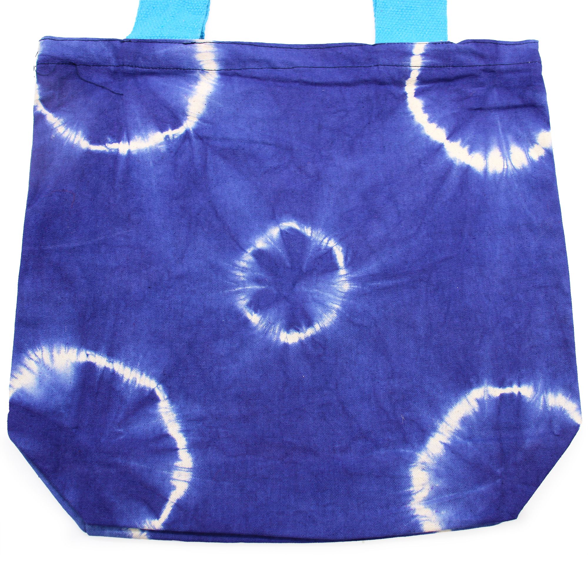 Natural Tye-Dye Cotton Bag (8oz) – 38x42x12cm – Blue Rings – Blue Handle | www.artisan-gifts.co.uk 2 Natural Tye-Dye Cotton Bag (8oz) – 38x42x12cm – Blue Rings – Blue Handle | www.artisan-gifts.co.uk 1