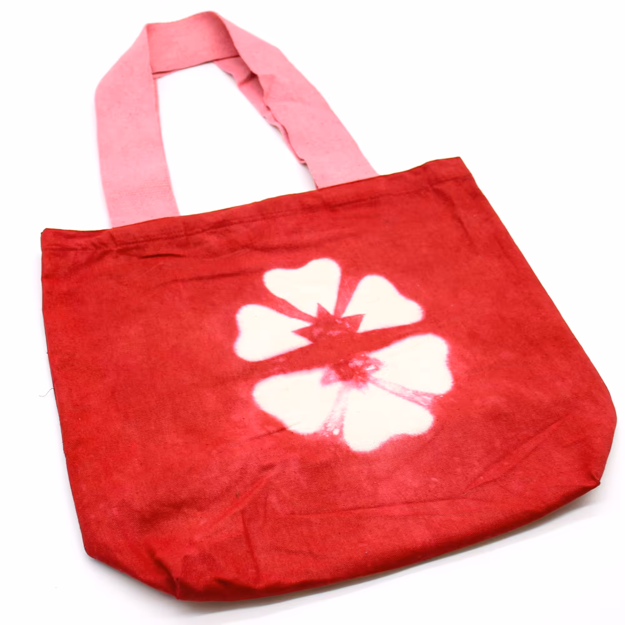 Natural Tye-Dye Cotton Bag (8oz) – 38x42x12cm – Maroon Flower – Pink Handle | www.artisan-gifts.co.uk 5 Natural Tye-Dye Cotton Bag (8oz) – 38x42x12cm – Maroon Flower – Pink Handle | www.artisan-gifts.co.uk 4