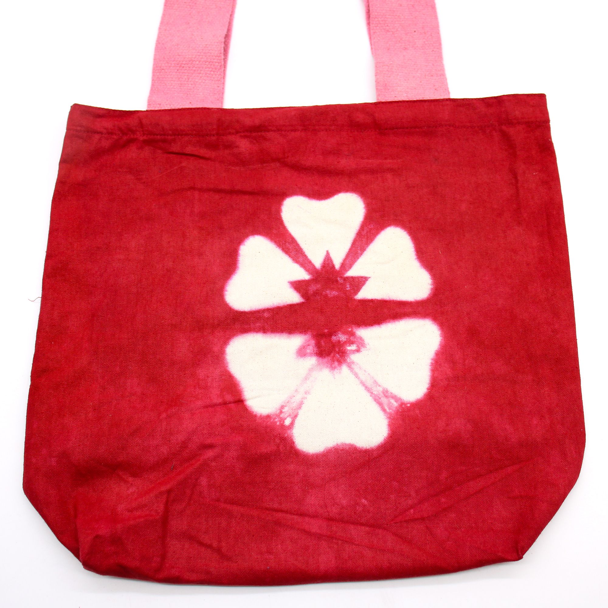 Natural Tye-Dye Cotton Bag (8oz) – 38x42x12cm – Maroon Flower – Pink Handle | www.artisan-gifts.co.uk 4 Natural Tye-Dye Cotton Bag (8oz) – 38x42x12cm – Maroon Flower – Pink Handle | www.artisan-gifts.co.uk 3