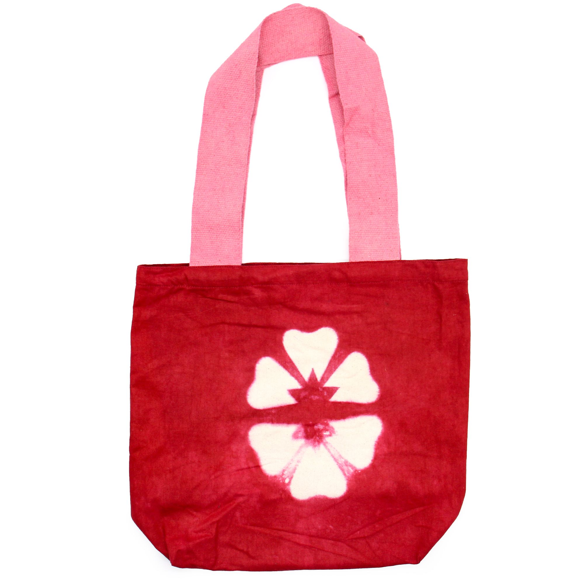 Natural Tye-Dye Cotton Bag (8oz) – 38x42x12cm – Maroon Flower – Pink Handle | www.artisan-gifts.co.uk 2 Natural Tye-Dye Cotton Bag (8oz) – 38x42x12cm – Maroon Flower – Pink Handle | www.artisan-gifts.co.uk 1