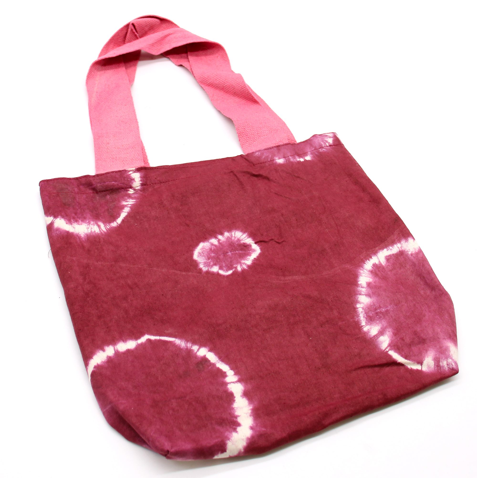 Natural Tye-Dye Cotton Bag (8oz) – 38x42x12cm – Maroon Rings – Pink Handle | www.artisan-gifts.co.uk 5 Natural Tye-Dye Cotton Bag (8oz) – 38x42x12cm – Maroon Rings – Pink Handle | www.artisan-gifts.co.uk 4
