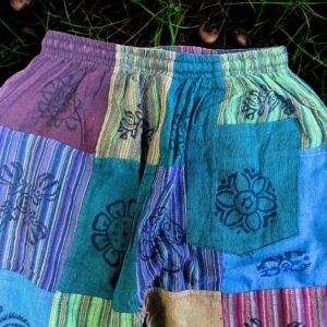 Nomad Sari – Mushroom Pants – Block Print Designs -Green Tones S/M | www.artisan-gifts.co.uk 1