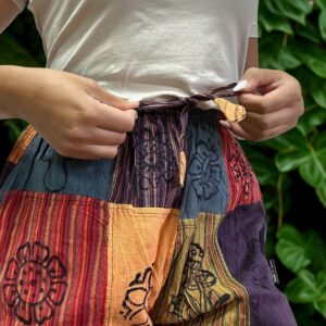 Nomad Sari – Mushroom Pants – Block Print Designs – Orange Tones S/M | www.artisan-gifts.co.uk 1