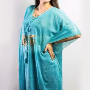 Nomad Sari On the Med Collection – Kaftan – Turquoise & Gold Love Design | www.artisan-gifts.co.uk 1