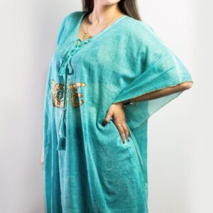 Nomad Sari On the Med Collection – Kaftan – Turquoise & Gold Love Design | www.artisan-gifts.co.uk 1