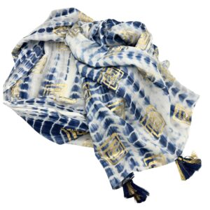 Nomad Sari On the Med Collection – Pario – Blue Tie Dye & Blockprint | www.artisan-gifts.co.uk 1