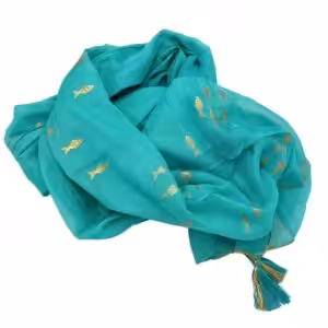 Nomad Sari On the Med Collection – Pario – Turquoise & Gold Fish Design | www.artisan-gifts.co.uk 1