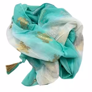 Nomad Sari On the Med Collection – Pario – White & Turquoise Gold Turtle Design | www.artisan-gifts.co.uk 1