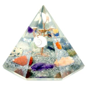 Orgonite 7 sided Pyramid – Gemstone Wisdom Tree – 90 mm | www.artisan-gifts.co.uk 1