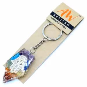 Orgonite Power Keyring – Gemstone Chakra Hamsa | www.artisan-gifts.co.uk 1