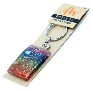 Orgonite Power Keyring – Home Protect Copper and Chakra | www.artisan-gifts.co.uk 1