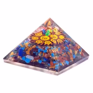 Orgonite Pyramid – Om Chakra – 70 mm | www.artisan-gifts.co.uk 1