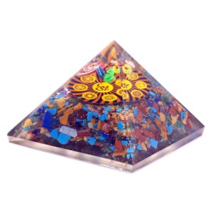 Orgonite Pyramid – Om Chakra – 70 mm | www.artisan-gifts.co.uk 1