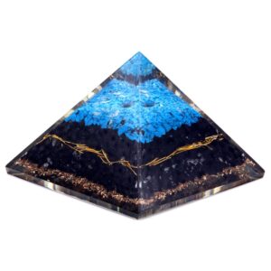 Orgonite Pyramid – Turqoise and Black Tourmaline – 70 mm | www.artisan-gifts.co.uk 1