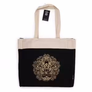 Oversized Tote Bag Chocolate Stonewash 14oz – Freedom Hamsa | www.artisan-gifts.co.uk 1