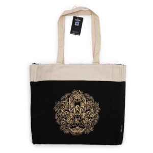 Oversized Tote Bag Chocolate Stonewash 14oz – Freedom Hamsa | www.artisan-gifts.co.uk 1