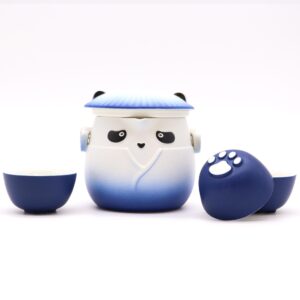 Panda Teapot Set & Three Cups – Sky Blue | www.artisan-gifts.co.uk 1