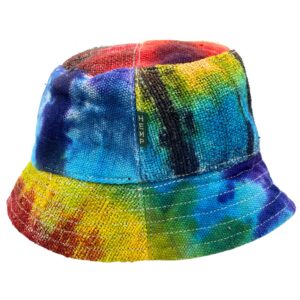 Patched Hemp & Cotton Boho Festival Hat – Tiedye | www.artisan-gifts.co.uk 1