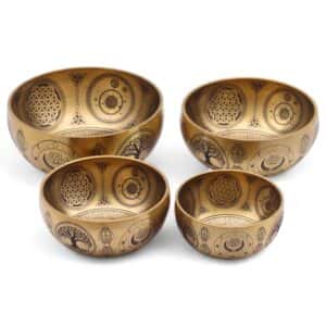 Pure Brass Etched Buddha – Set of 4 – Approx 3.85kg | www.artisan-gifts.co.uk 1