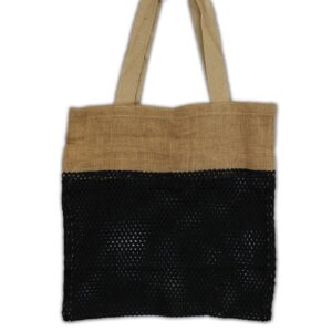 Pure Soft Jute and Cotton Mesh Bag – Black | www.artisan-gifts.co.uk 1