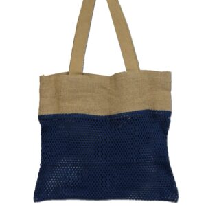 Pure Soft Jute and Cotton Mesh Bag – Denim | www.artisan-gifts.co.uk 1