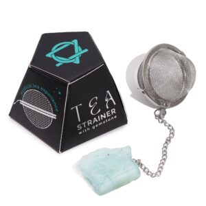 Raw Crystal Gemstone Tea Strainer – Aquamarine | www.artisan-gifts.co.uk 1