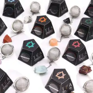 Raw Crystal Gemstone Tea Strainer – Black Obsidian | www.artisan-gifts.co.uk 1