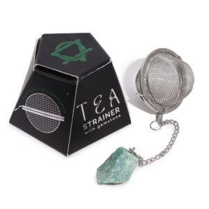 Raw Crystal Gemstone Tea Strainer – Green Aventurine | www.artisan-gifts.co.uk 1